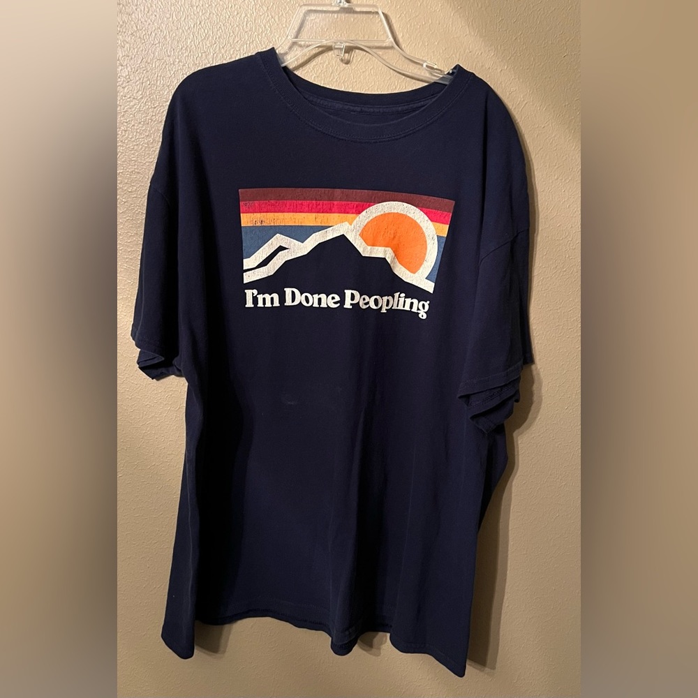 ODMart T-Shirt “ I’m Done Peopling” Navy Graphic Short-Sleeve Unisex Size XL